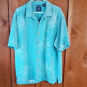 Caribbean Joe Turquoise Men's Casual Shirt